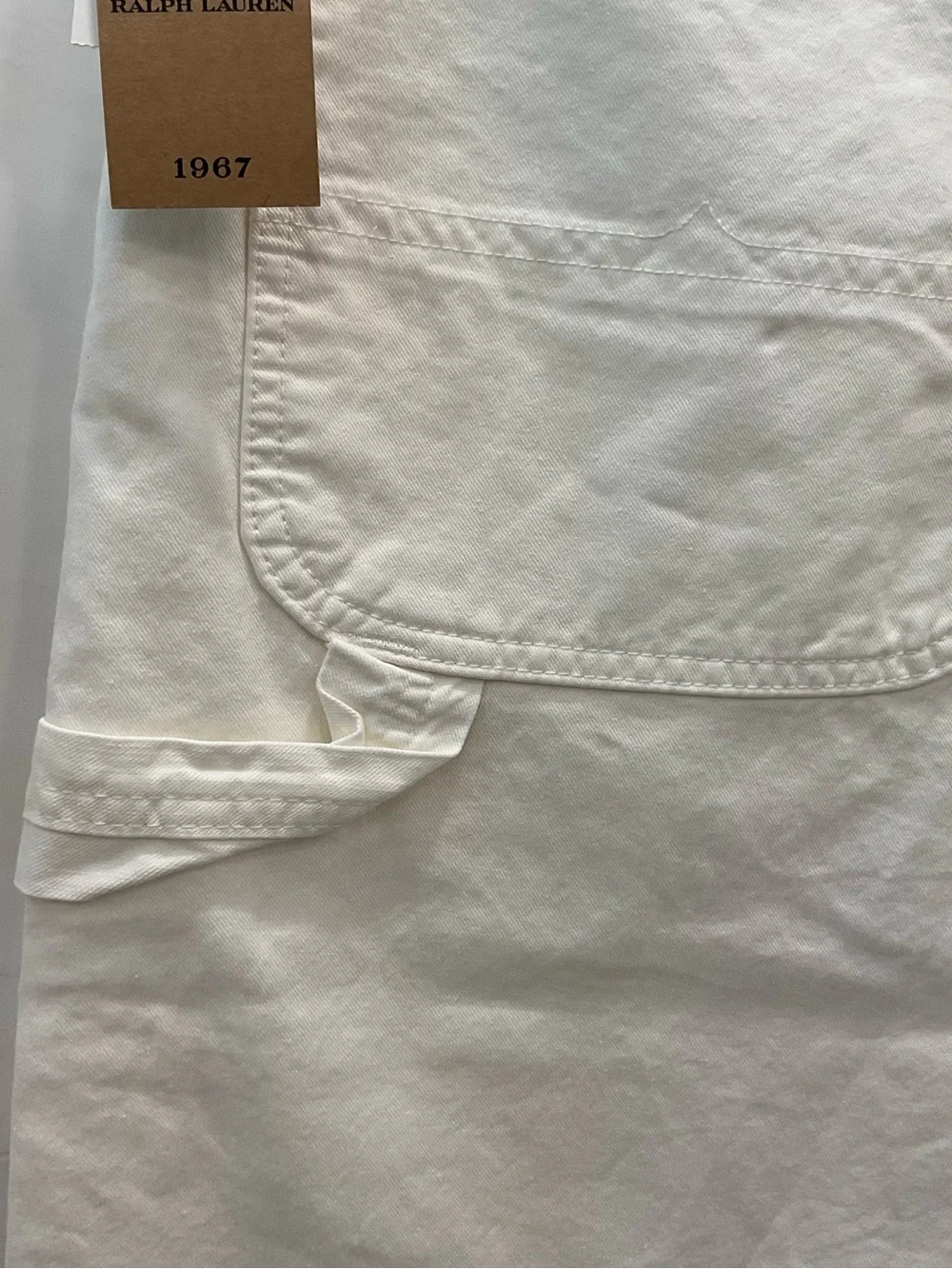 Polo Ralph Lauren Deckwash White Dungaree Fit Twill Carpenter Pants sz 38-30 T73
